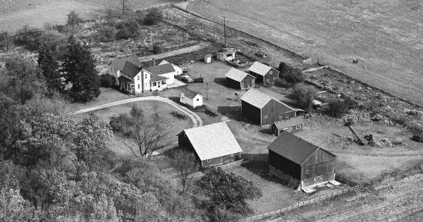 Vintage Aerial photo from 1963 in Livingston County, MI