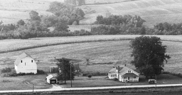 Vintage Aerial photo from 1976 in Keokuk County, IA