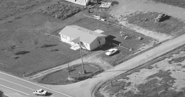 Vintage Aerial photo from 1990 in Yell County, AR