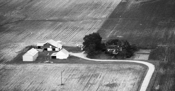 Vintage Aerial photo from 1974 in McLean County, IL