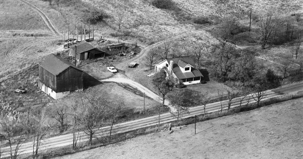 Vintage Aerial photo from 1963 in Livingston County, MI