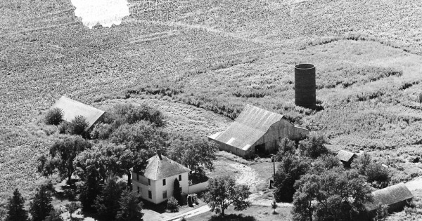 Vintage Aerial photo from 1968 in Butler County, KS