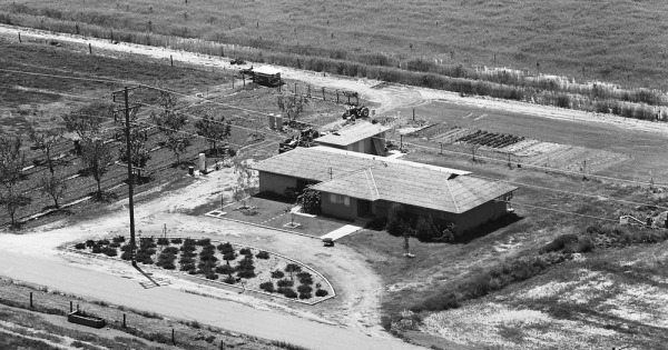 Vintage Aerial photo from 1967 in Tulare County, CA