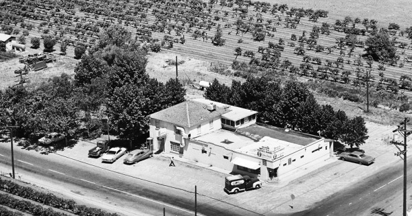 Vintage Aerial photo from 1968 in Kern County, CA