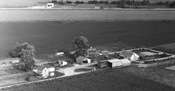 Vintage Aerial photo from 1970 in Christian County, IL