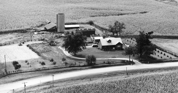 Vintage Aerial photo from 1972 in Cedar County, IA