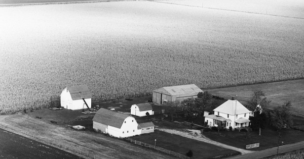 Vintage Aerial photo from 1966 in Benton County, IN