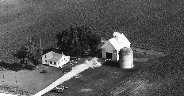 Vintage Aerial photo from 1965 in Kankakee County, IL