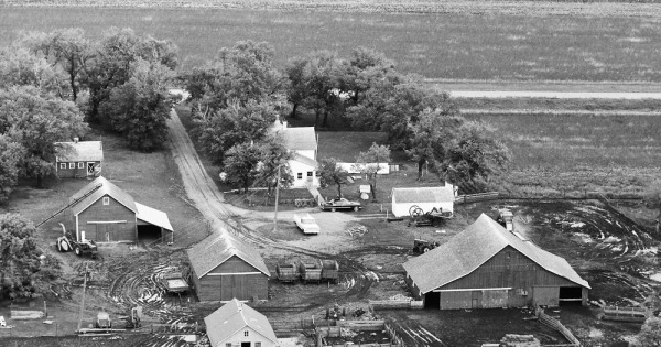 Vintage Aerial photo from 1968 in Jackson County, MN