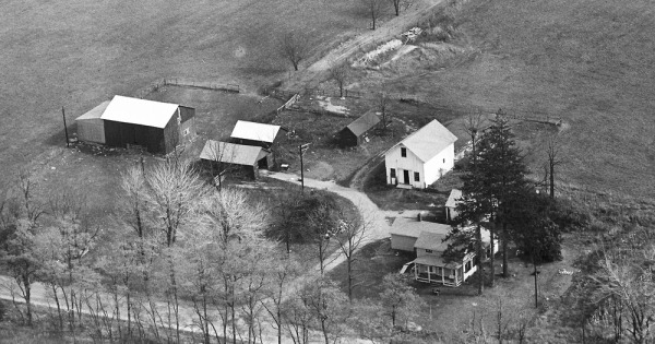 Vintage Aerial photo from 1963 in Livingston County, MI