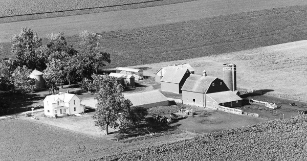 Vintage Aerial photo from 1970 in Osceola County, IA