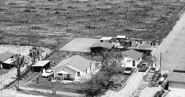 Vintage Aerial photo from 1967 in Tulare County, CA