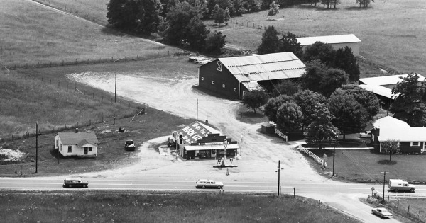 Vintage Aerial photo from 1965 in Davie County, NC