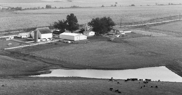 Vintage Aerial photo from 1976 in Keokuk County, IA