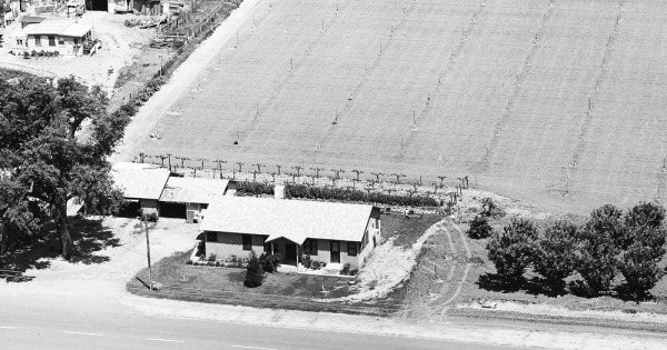 Vintage Aerial photo from 1967 in Tulare County, CA