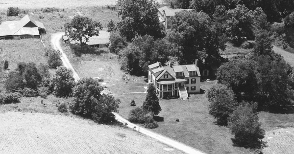 Vintage Aerial photo from 1990 in King William County, VA
