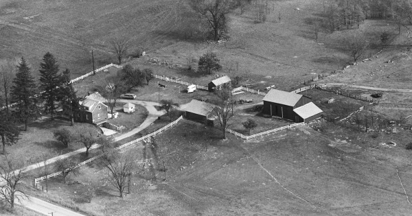 Vintage Aerial photo from 1963 in Livingston County, MI