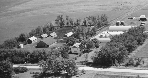 Vintage Aerial photo from 1969 in Minnehaha County, SD