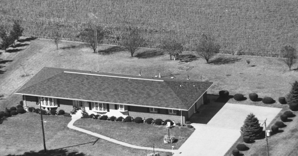 Vintage Aerial photo from 1990 in Christian County, IL