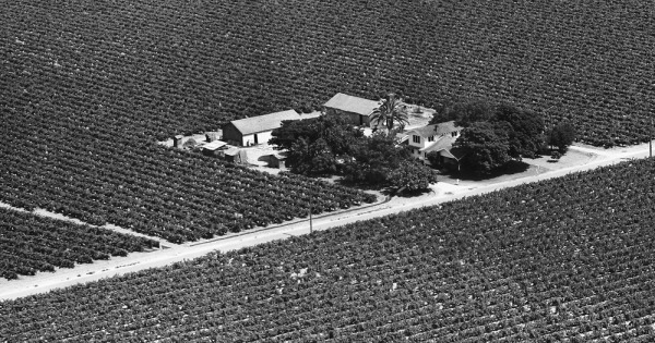 Vintage Aerial photo from 1965 in Fresno County, CA