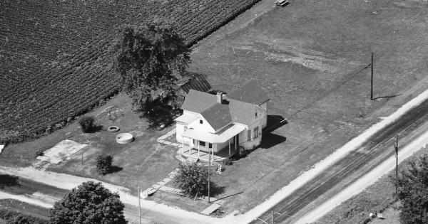 Vintage Aerial photo from 1975 in Christian County, IL