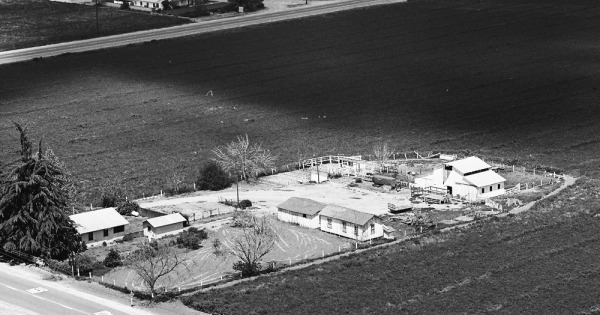 Vintage Aerial photo from 1967 in Tulare County, CA
