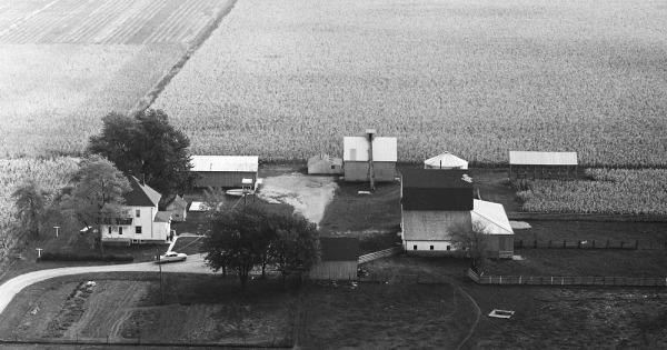 Vintage Aerial photo from 1966 in Benton County, IN