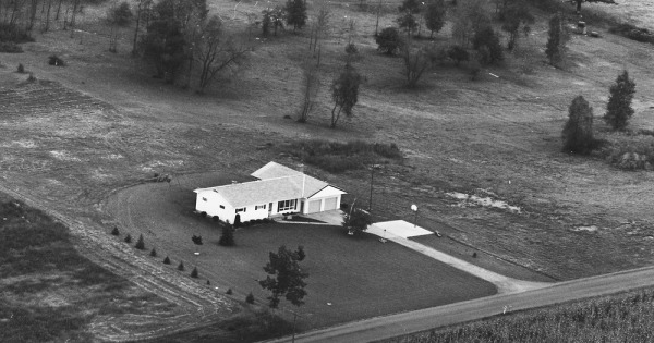 Vintage Aerial photo from 1972 in Gratiot County, MI