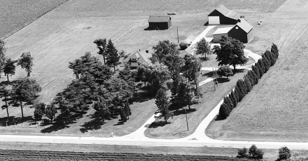 Vintage Aerial photo from 1972 in Champaign County, IL