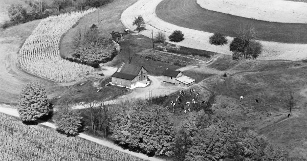 Vintage Aerial photo from 1965 in Belmont County, OH