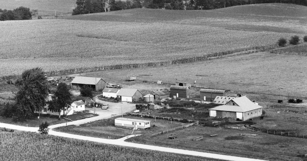 Vintage Aerial photo from 1976 in Keokuk County, IA