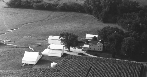 Vintage Aerial photo from 1970 in Christian County, IL