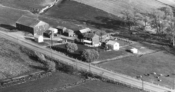 Vintage Aerial photo from 1966 in Juniata County, PA