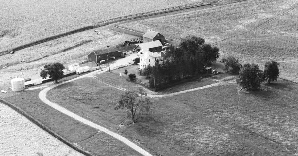 Vintage Aerial photo from 1972 in Cedar County, IA