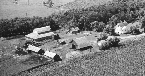 Vintage Aerial photo from 1969 in Minnehaha County, SD