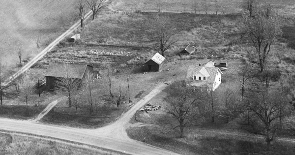 Vintage Aerial photo from 1963 in Livingston County, MI