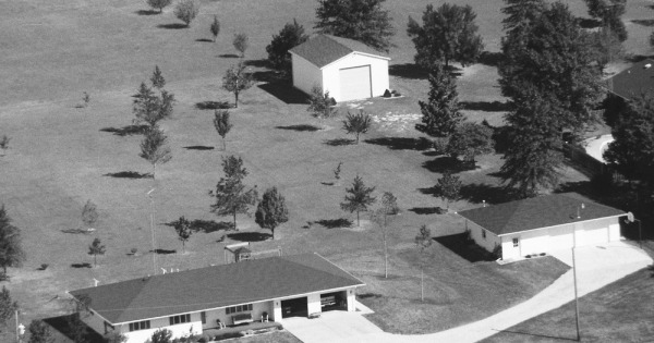 Vintage Aerial photo from 1990 in Christian County, IL
