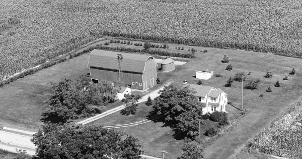 Vintage Aerial photo from 1969 in Livingston County, MI