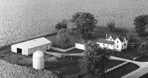 Vintage Aerial photo from 1966 in Benton County, IN