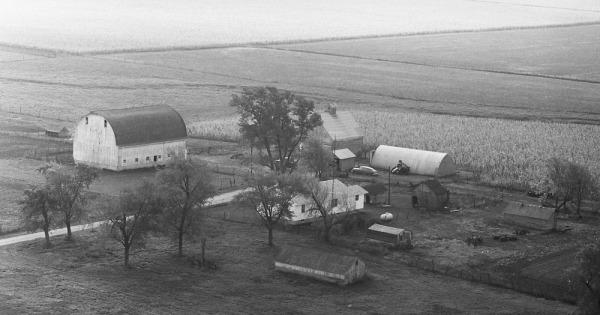 Vintage Aerial photo from 1966 in Benton County, IN
