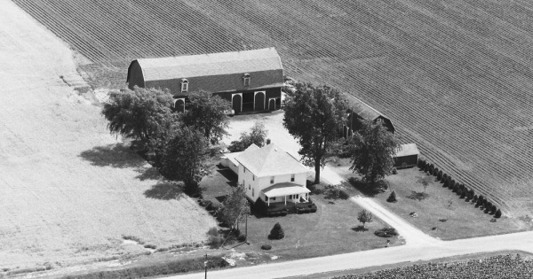 Vintage Aerial photo from 1985 in Lenawee County, MI