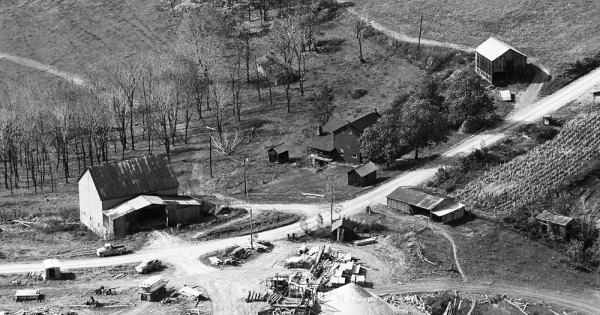 Vintage Aerial photo from 1965 in Belmont County, OH