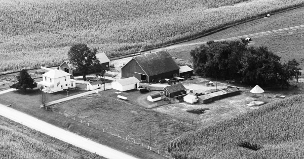 Vintage Aerial photo from 1972 in Cedar County, IA