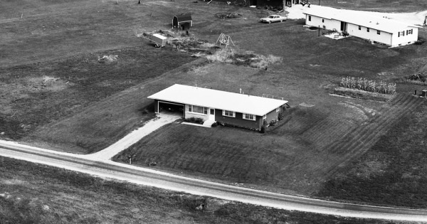 Vintage Aerial photo from 1972 in Cedar County, IA