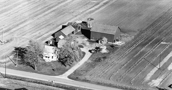 Vintage Aerial photo from 1972 in Gratiot County, MI