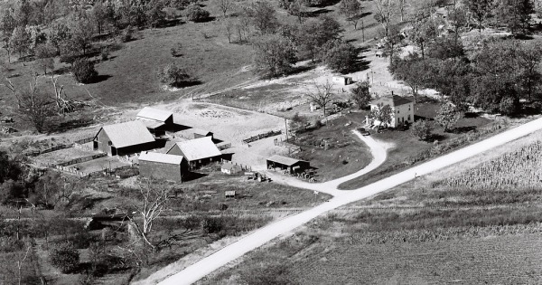 Vintage Aerial photo from 1970 in Louisa County, IA