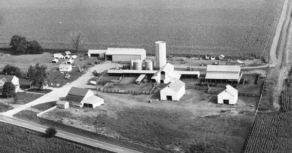 Vintage Aerial photo from 1966 in McLean County, IL