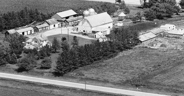 Vintage Aerial photo from 1968 in Mower County, MN