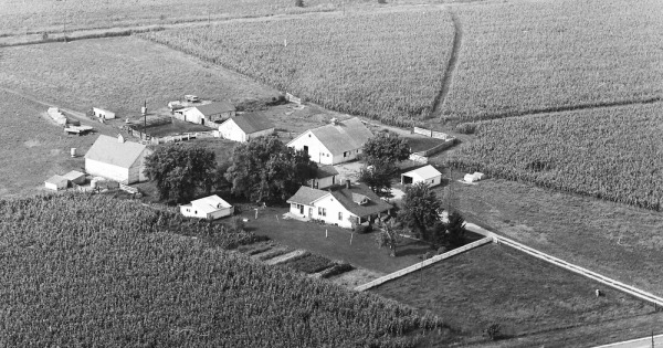 Vintage Aerial photo from 1966 in McLean County, IL
