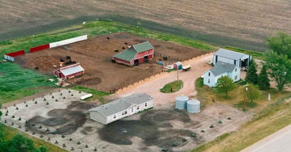Vintage Aerial photo from 2002 in Lake County, SD